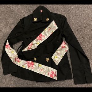 Authentic MARS Sugar Gloss black belted peacoat.